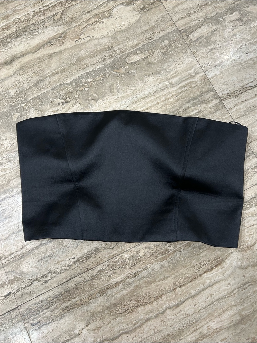 Zara Black Strapless Cropped corset Tube Top